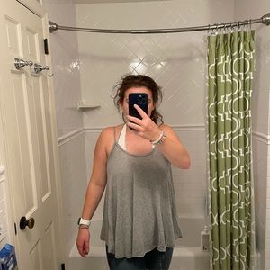 We the free grey swing open back tank